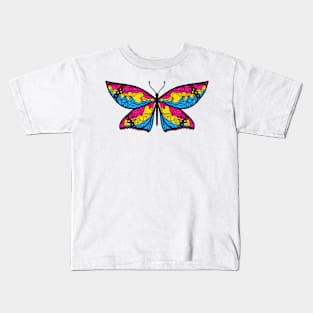 Fly With Pride: Pansexual Flag Butterfly Kids T-Shirt